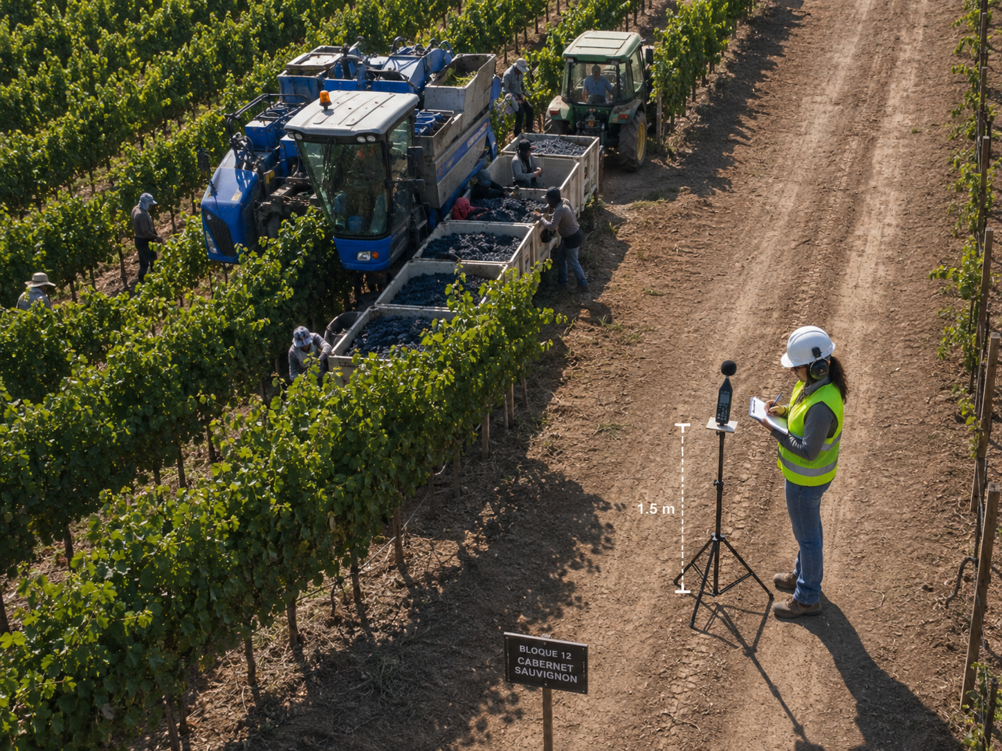 Evaluación acústica en viñas y sector agrícola